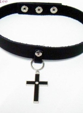 极速韩版男女皮项链个性潮流多层帅十字白色牛皮男女项Z圈百搭颈