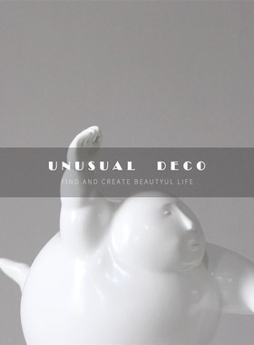 极速现代简约白色胖妞跳舞v人物雕塑摆件创意艺术软装饰品样板间