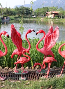 极速玻璃钢户外仿真火烈鸟雕塑z园林景观小区商场店铺橱窗水池装