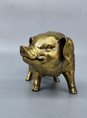 大号铜母猪摆件招财风水工艺品中式金猪聚财铜猪家居门厅桌面摆设