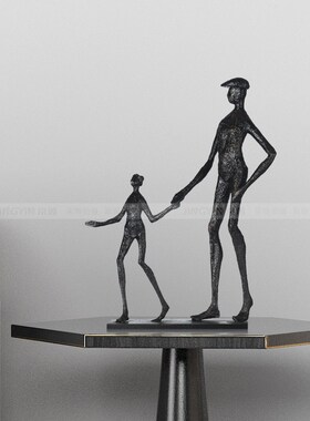 铁艺人物创意雕塑工艺品样板房客厅电视柜床头柜R抽象人像艺术摆