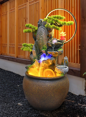 中式假山流水风水轮喷泉