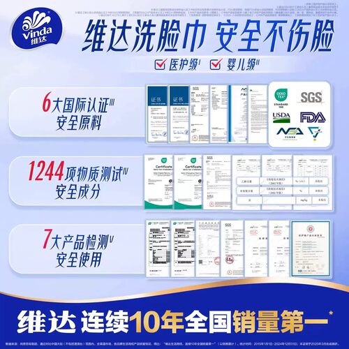 国货甄选维达洗脸巾懒人棉柔巾一次性加大加厚无刺激亲肤母婴适用 - 图1