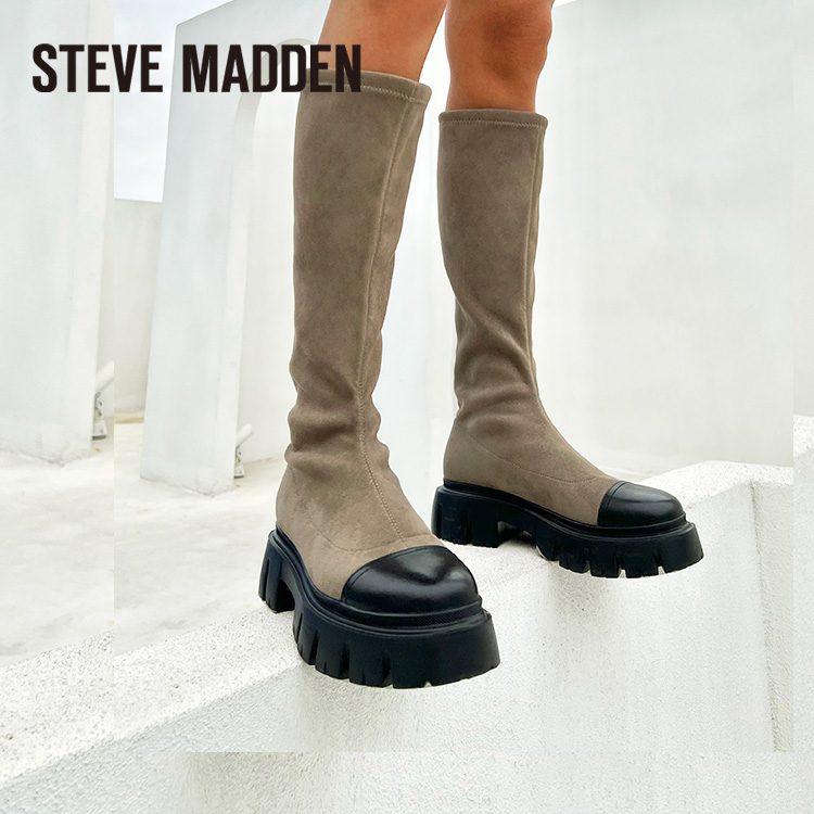 Steve Madden/思美登秋冬弹力保暖厚底显瘦靴子女长筒靴 ALLENY