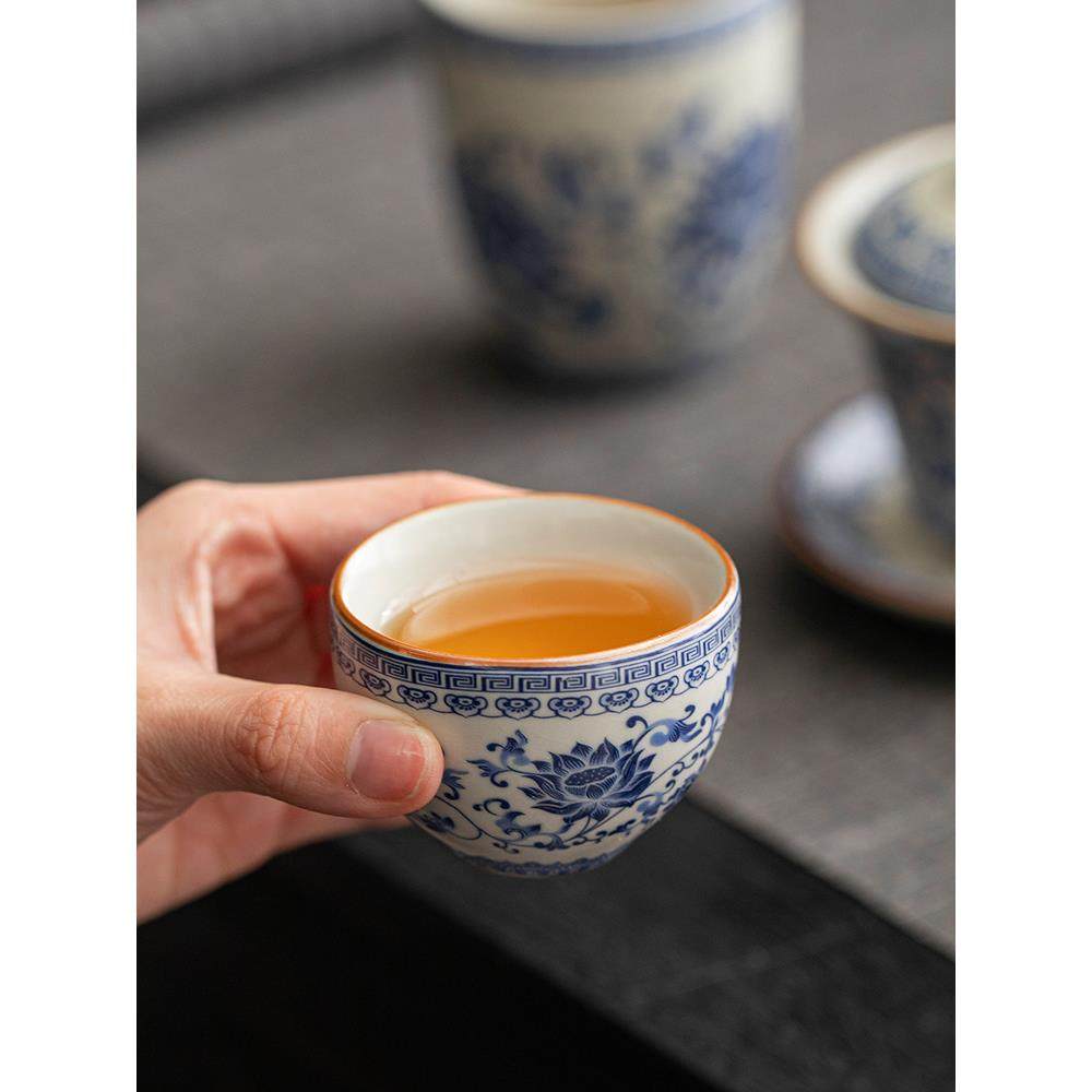 汝窑青花茶具套装2024新款家用泡茶器轻奢高档功夫茶杯盖碗礼盒装,淘宝优惠券,粉丝福利购,淘宝优惠卷