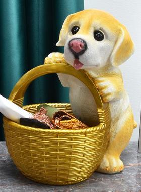 小狗狗收纳玄关招财摆件门口入户鞋柜进门放钥匙的家居客厅装饰品