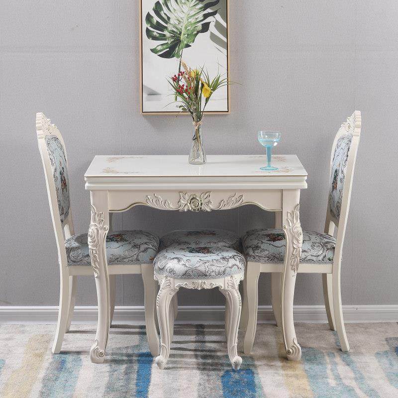 折叠餐桌家用小户型欧式餐桌椅组合简约岩板实木省空间可伸缩餐桌,淘宝优惠券,粉丝福利购,淘宝优惠卷