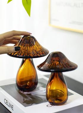 百帆简约现代釉面艺术蘑菇饰品高端创意酒柜书柜客厅桌面饰品