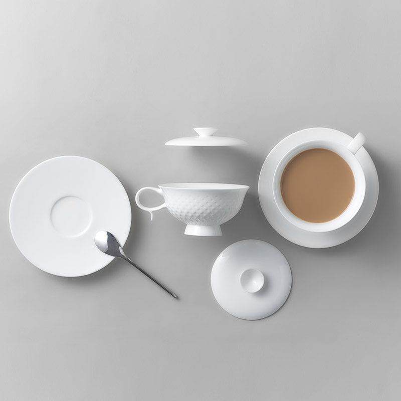 哲品对白单个装杯碟通透骨瓷咖啡杯含勺下午茶茶杯陶瓷带盖家居,淘宝优惠券,粉丝福利购,淘宝优惠卷