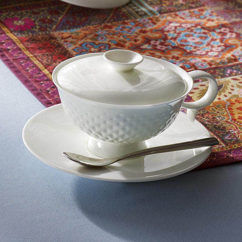 哲品对白单个装杯碟通透骨瓷咖啡杯含勺下午茶茶杯陶瓷带盖家居,淘宝优惠券,粉丝福利购,淘宝优惠卷