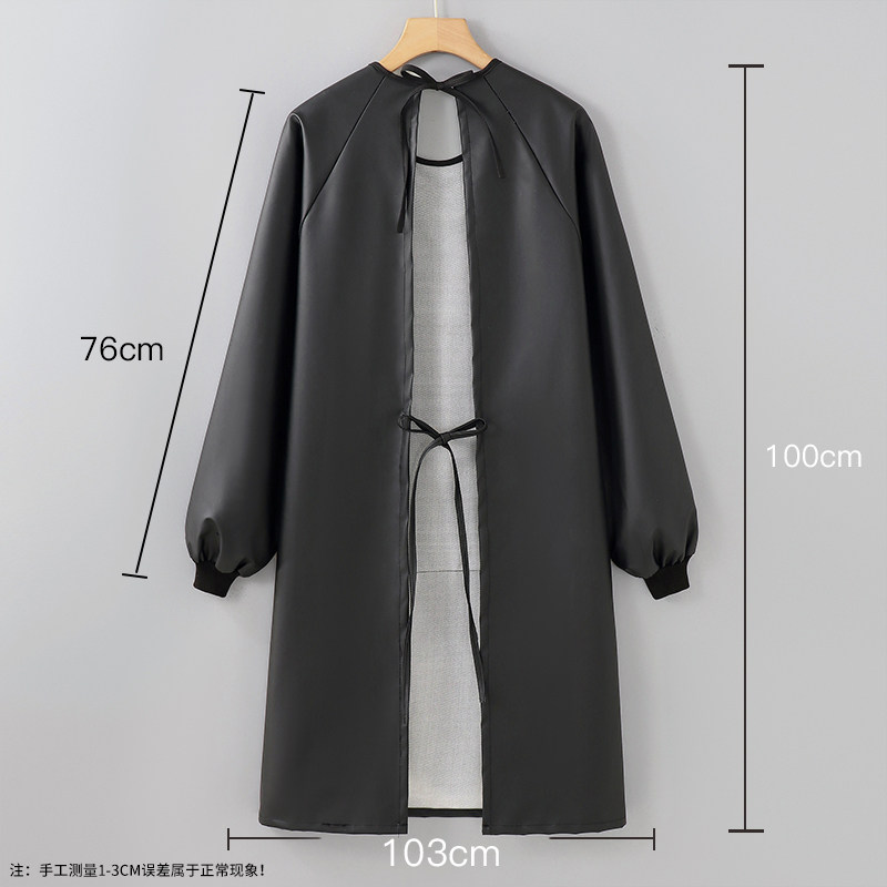 PU皮围裙防油防水厨房家用2025新款罩衣女长袖定制做饭耐磨工作服,淘宝优惠券,粉丝福利购,淘宝优惠卷