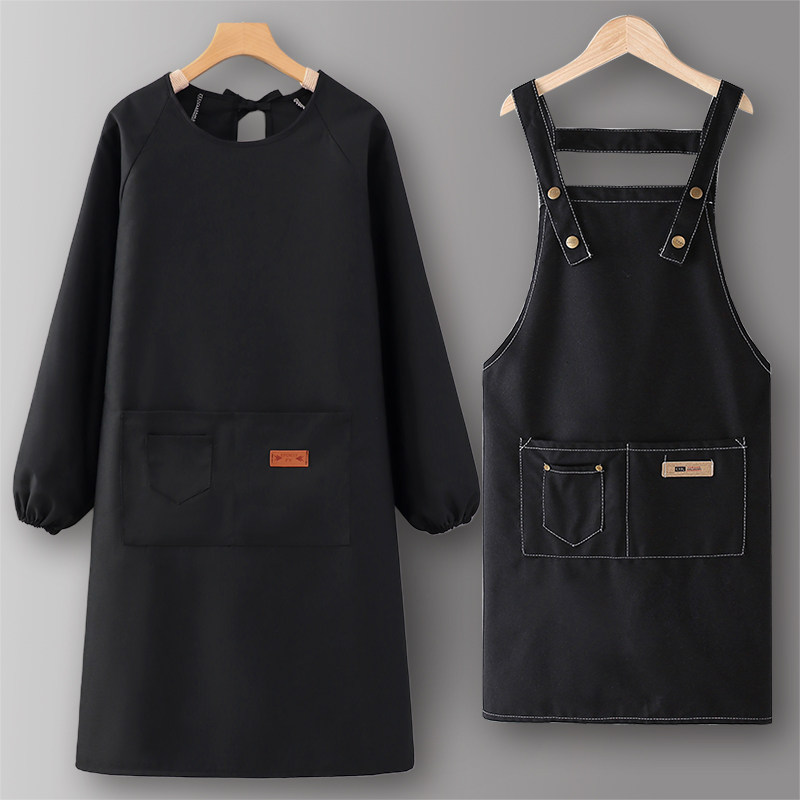 长袖围裙做饭红色时尚罩衣女新款工作服大人定制logo印字冬季护衣,淘宝优惠券,粉丝福利购,淘宝优惠卷