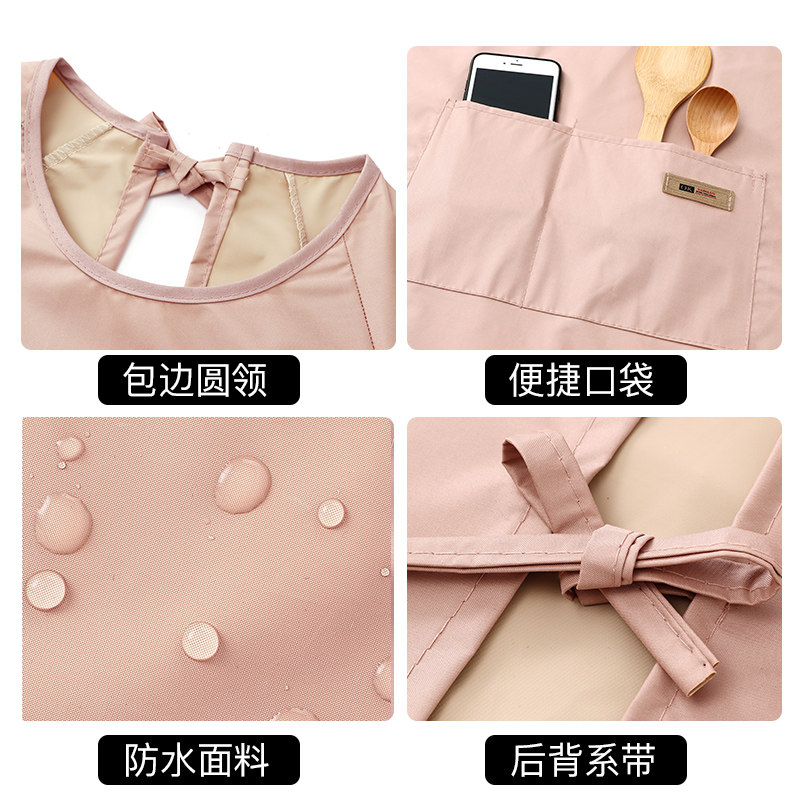 女士围裙长袖防油防水摆摊年轻人罩衣工作服美甲厨房家用2026新款