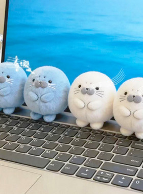 招财进豹！团子海豹挂件毛绒包包挂件可爱学生上班组书包钥匙扣