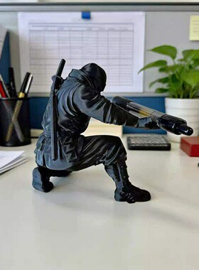 3D打印忍者黑武士手办笔架打火机托举摆件创意潮玩桌面装饰笔摆件