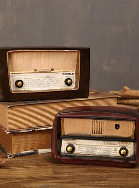 客厅覆古怀旧老式电视收音机模型装饰品家庭装饰品音频照片道具