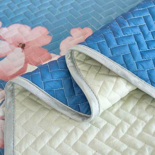 夏季冰丝凉席三件套可机洗婴儿童卡通家用天丝空调软席防滑凉席子 - 图1