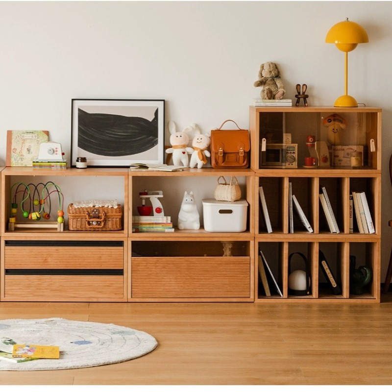 4I实木樱桃木自由组合柜日式多功能客厅落地柜书柜DIY电视柜储物,淘宝优惠券,粉丝福利购,淘宝优惠卷