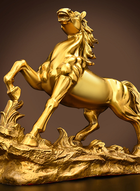铜马摆件马到成功马黄铜生肖马客厅玄关办公室桌装饰工艺品礼品大