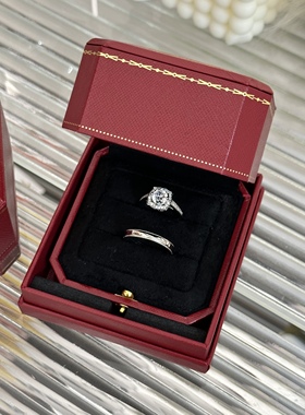 小红书同款正品莫桑钻戒指情侣一对活口可调结婚对戒婚礼仪式道具