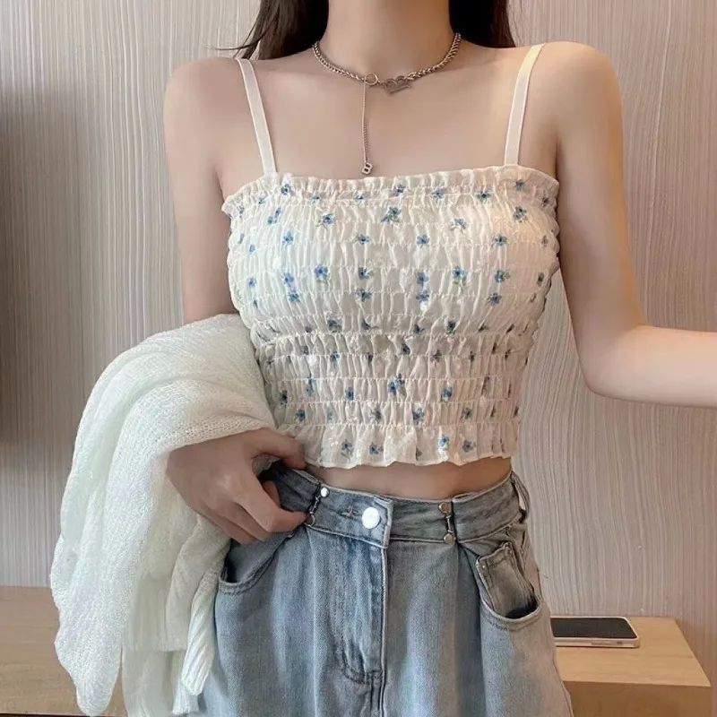 Tank top paired with a chest wrap top women 背心内搭裹胸上衣 - 图2