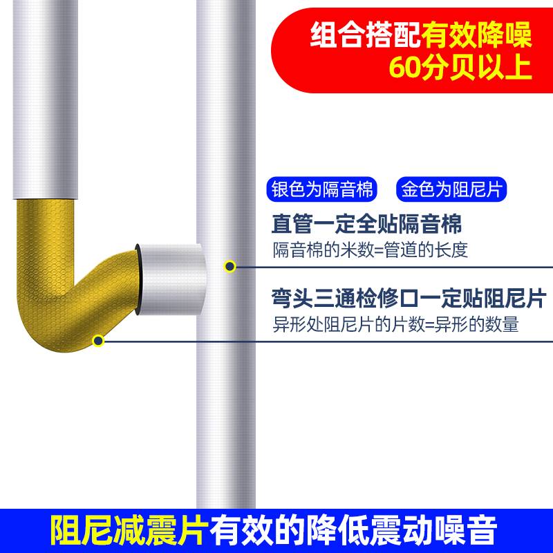 下水管吸隔棉音阻尼片713包卫生间排水管道止振消板减震片音棉音 - 图0