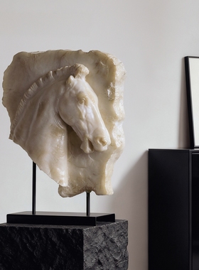 艺术马摆件中式复古玄关客厅装饰雕塑高级感别墅酒店摆设开业礼物