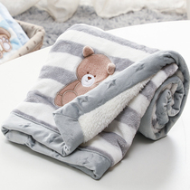 Cartoon Baby Blanket Thicen Double Layer Flannel Warm Swadd
