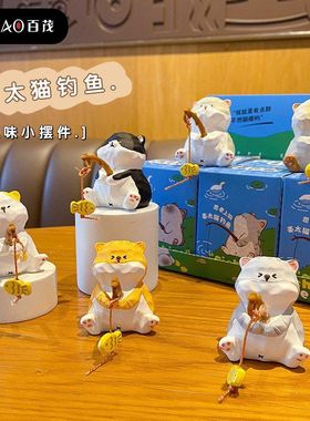 女小公仔精致姜太猫装饰品创意