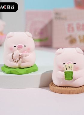 公仔盒装车载摆件潮玩猪猪装饰品