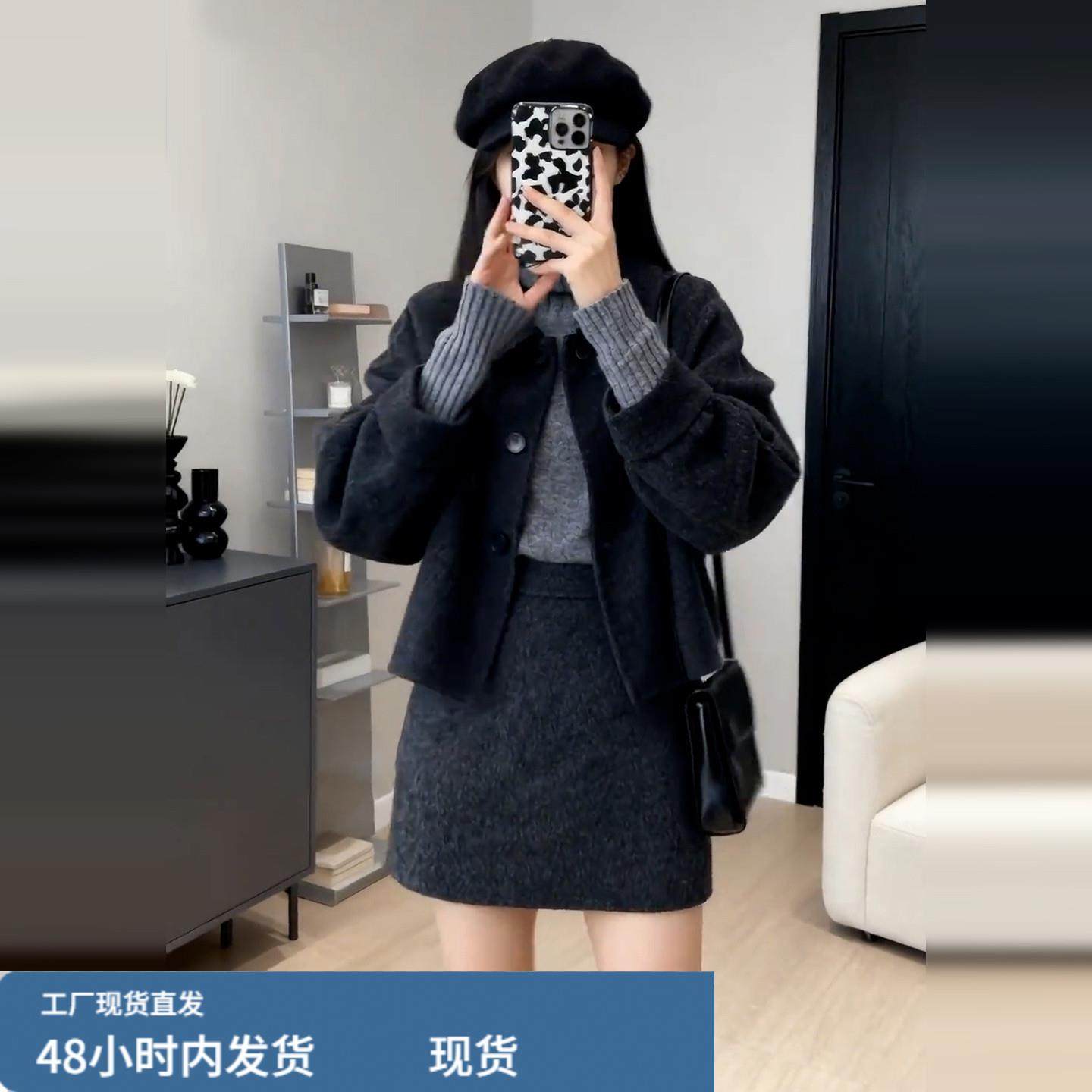 巨好看西装毛呢连衣裙子女装秋冬季2025新款韩系穿搭一整套装短裙,淘宝优惠券,粉丝福利购,淘宝优惠卷