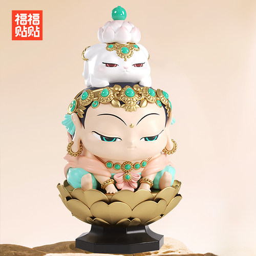 福福贴贴 手办底座盲盒展示架金莲宝座莲花佛像增高新年小礼物 - 图1