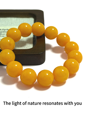 AuraStones【晚枫】转运天然树脂蜜蜡手串大珠子手链纳福小众念珠