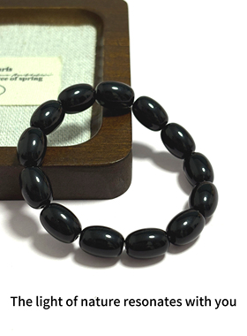 AuraStones【陨星】转运天然玉髓手串黑曜石手链新中式小众礼物