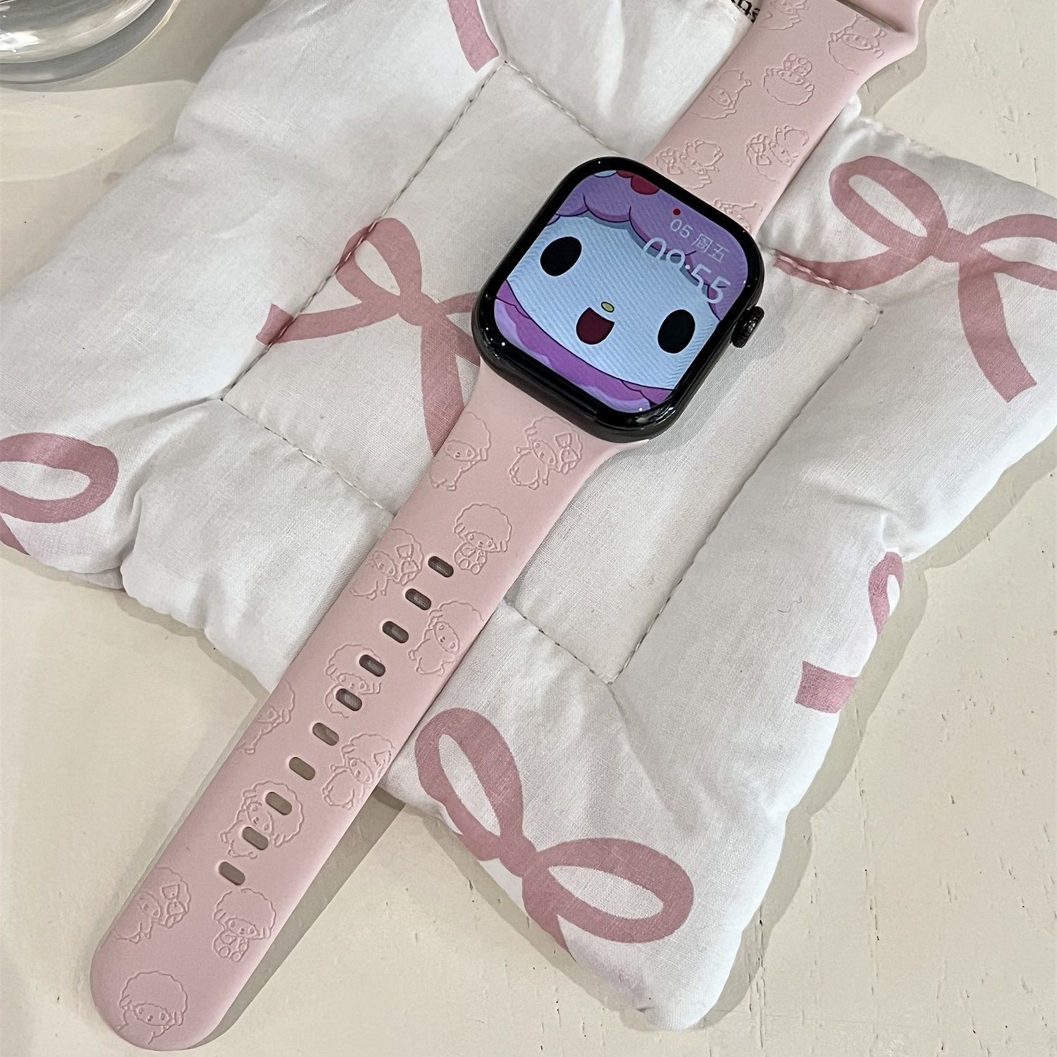 必爱诺小羊适苹果手表表带iwatchs11/10/s9硅胶Apple粉色2ultraSE - 图2