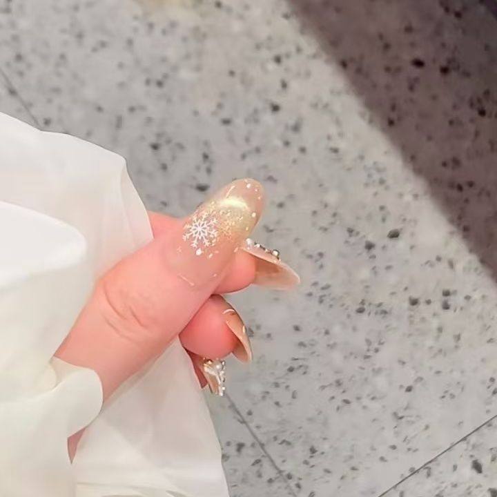 烟花圣诞初雪秋冬美甲纯手工显白手绘新款猫眼气质穿戴高级可拆卸,淘宝优惠券,粉丝福利购,淘宝优惠卷