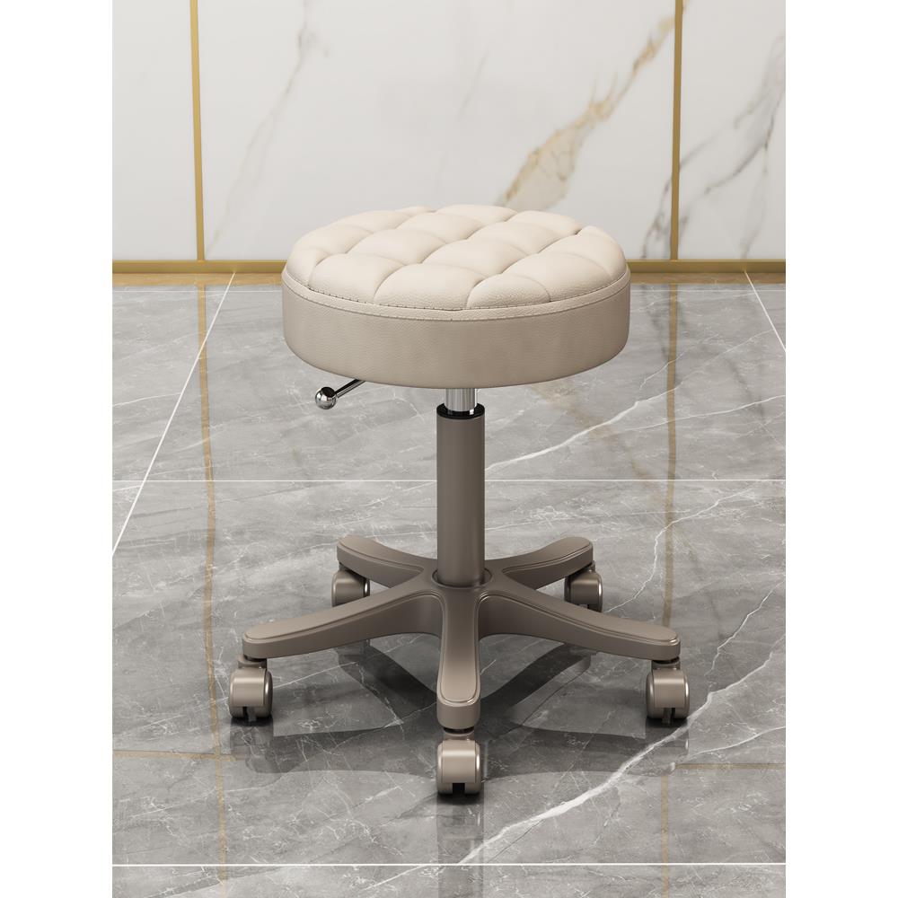 美容院专用凳子旋转升降靠背大工椅滑轮美发美甲理发店家用圆椅子 - 图0