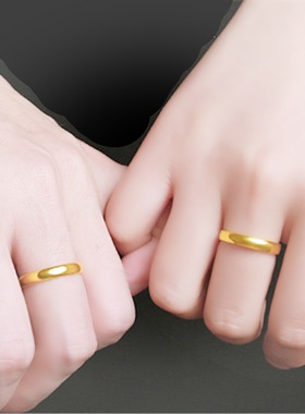 钻石之乡河南商丘简约光面情侣订婚戒指 开口明亮圆滑加厚电a2571