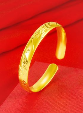 钻石之乡河南商丘真空电镀金龙凤戏珠手镯 多款飞龙凤凰戏珠a0206