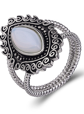 钻石之乡河南商丘跨境热卖wish新品复古月光石戒指 欧美时尚a0183