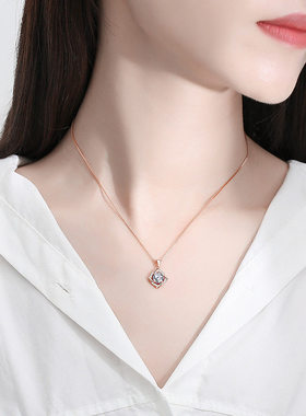 钻石之乡商丘人工钻石s925纯银风车项链女年新款创意锁骨链a2623
