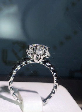 钻石之乡河南钻石商丘钻石河南人造钻石2克拉开口求婚结婚戒a2517