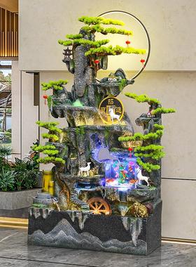 假山流水摆件大型落地鱼缸喷泉造景客厅别墅招财风水轮循环水开业