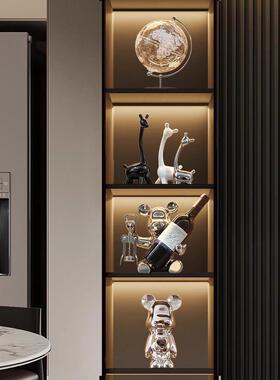 德国暴力熊酒架饰品无障碍豪华家居客厅餐具柜玻璃柜高档酒柜装饰