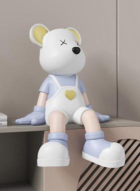 创意可爱公仔轻奢暴力熊坐姿摆件客厅电视柜大型落地装饰品爱心熊