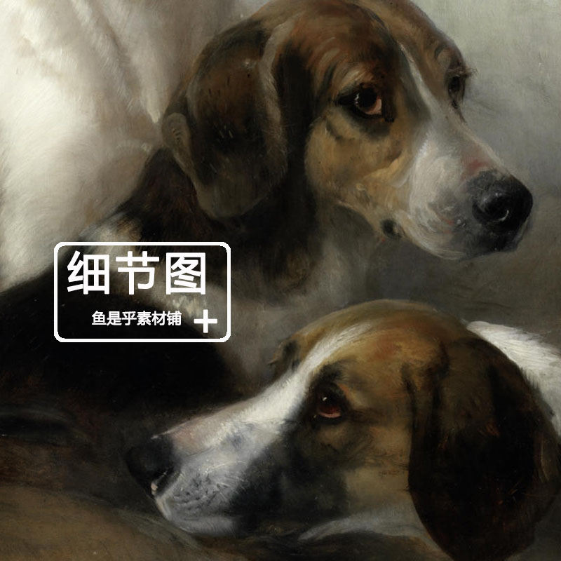 名犬狗狗油画图片高清可爱动物素材犬类宠物手绘插画临摹电子图片