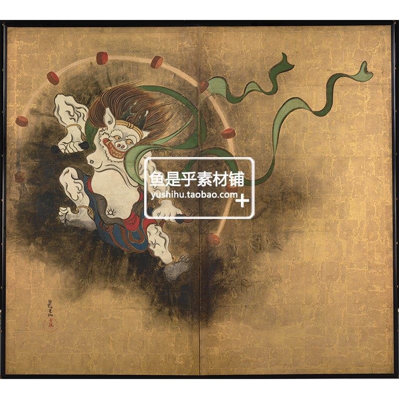 风神雷神图屏风日本神话人物江户时代艺术绘画参考电子版图片素材,淘宝优惠券,粉丝福利购,淘宝优惠卷