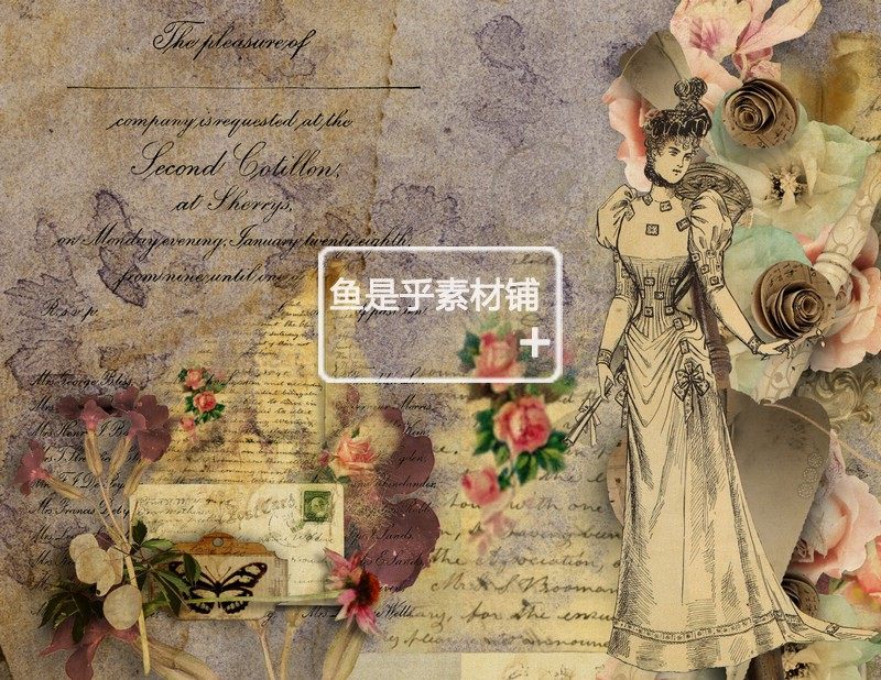 洛可可舞会巴洛克式宫廷维多利亚时代Junk Journal复古手账素材,淘宝优惠券,粉丝福利购,淘宝优惠卷