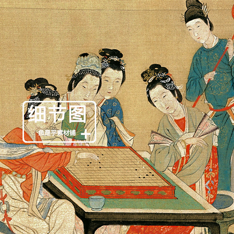 汉宫春晓图仇英明代宫廷仕女图装饰国画高清绘画美术电子版素材 - 图0