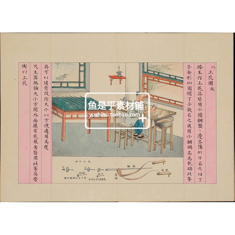 玉作图李澄渊清绘本玉器古法制作工艺古代传统加工技法流程图素材,淘宝优惠券,粉丝福利购,淘宝优惠卷